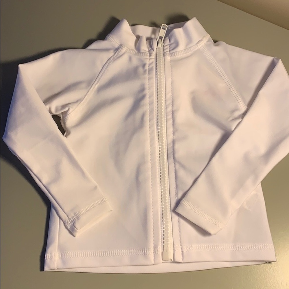 Swim Zip White Rash Guard